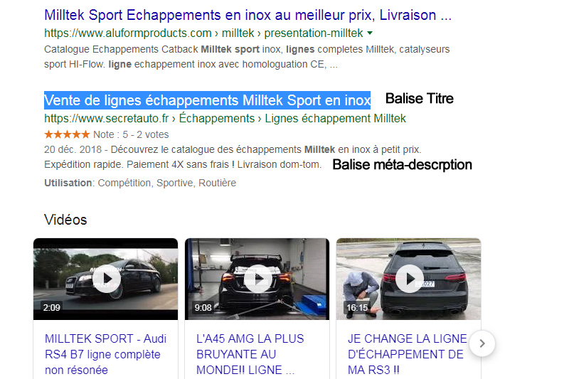 Balise titre et balise méta-description