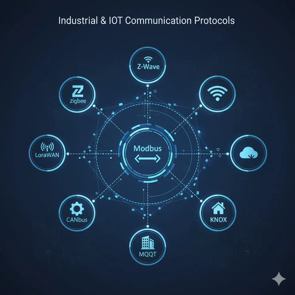 Illustration des principaux protocoles de communication IoT et industriels