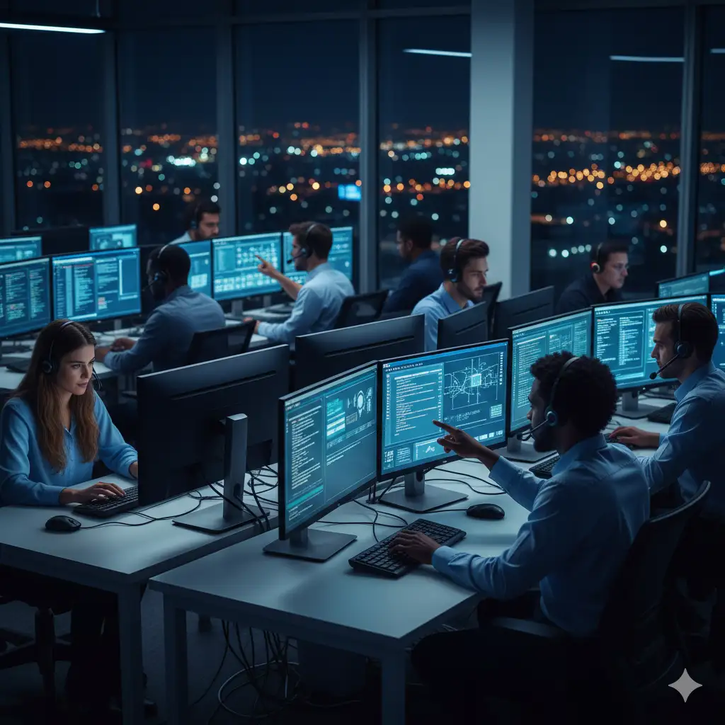 Centre de support technique ERP avec équipe d'experts