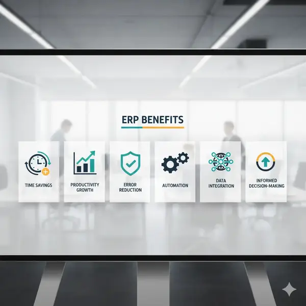 Infographie des bénéfices d'un ERP pour l'entreprise