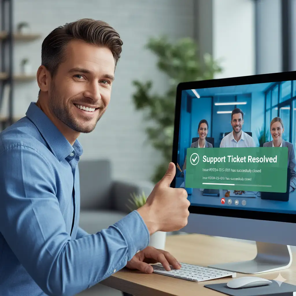 Client satisfait du support technique ERP