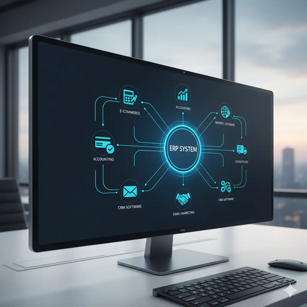 Schéma d'intégration ERP avec multiples systèmes