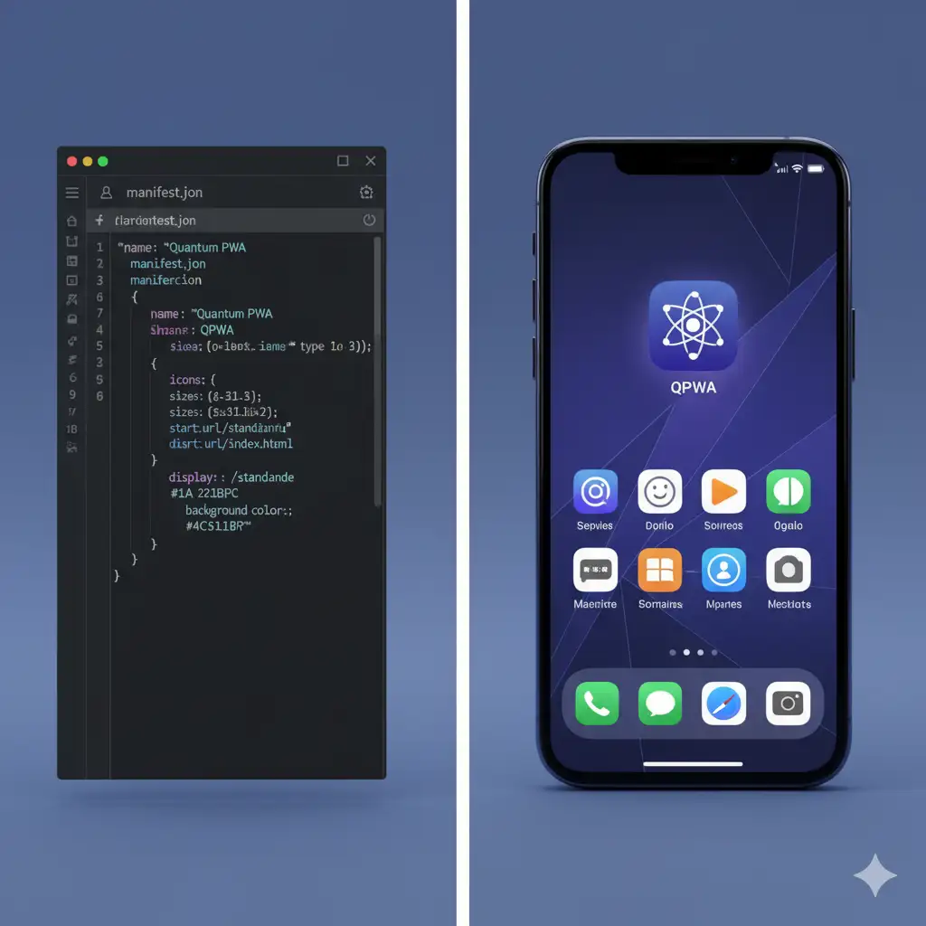 Fichier manifest.json configuré pour Progressive Web App installable par Reims Digital