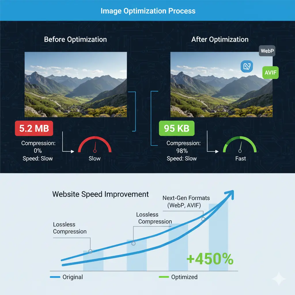 Optimisation images WebP compression pour performance web par Reims Digital