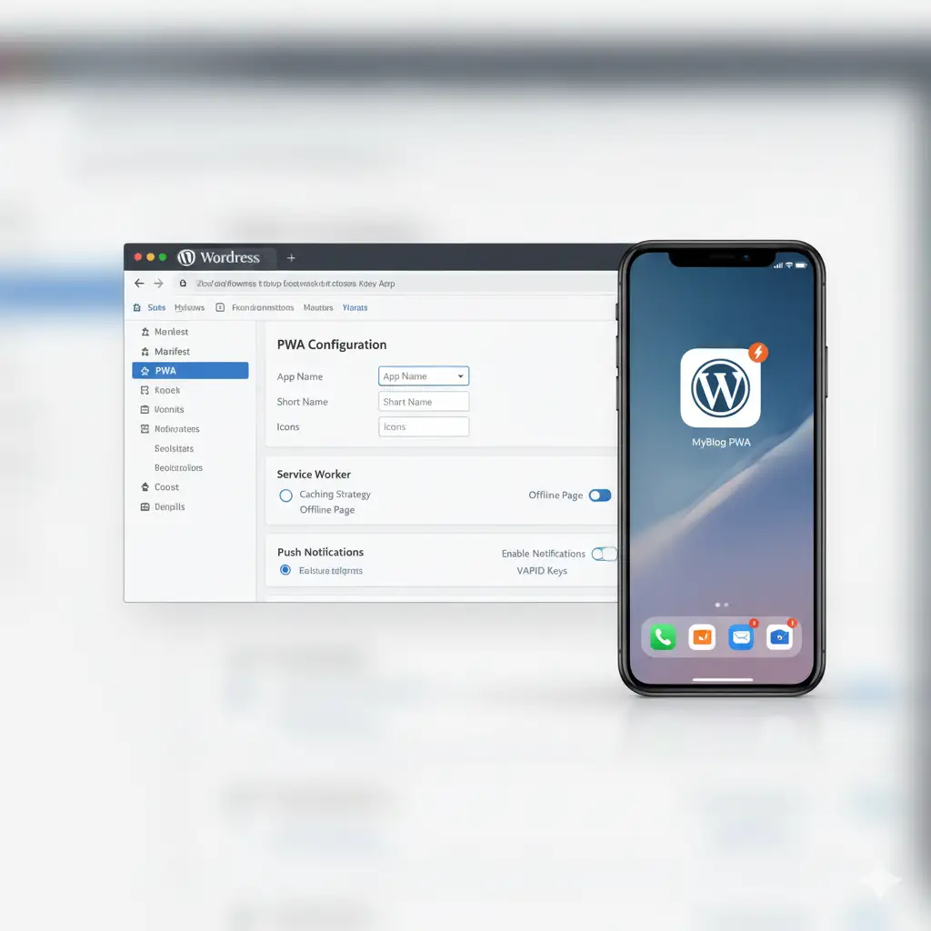 Site WordPress transformé en Progressive Web App avec plugin et configuration optimale par Reims Digital