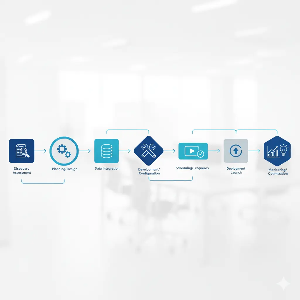 Workflow d'implémentation du reporting automatisé par Reims Digital