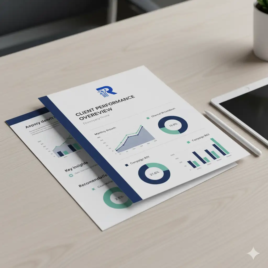 Rapport client personnalisé white-label par Reims Digital