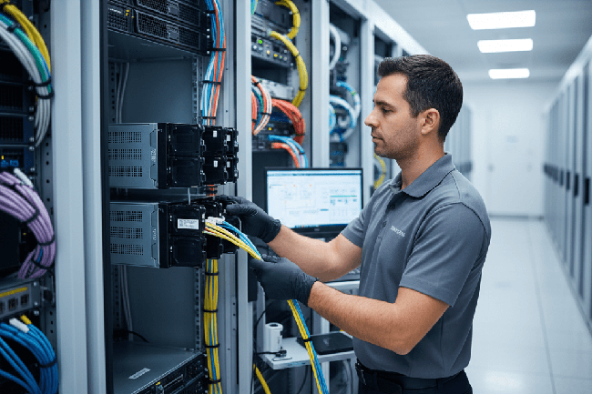 Montage de serveur d’entreprise sécurisé pour sauvegarde des données et cybersécurité