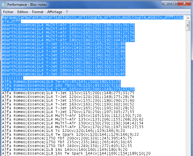 Fichier CSV depuis Excel